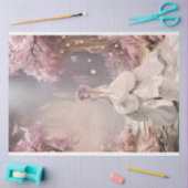 Cherry Blossoms Lady in weißem Portrait Art Seidenpapier (Basteln)