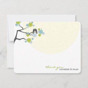 Cherry Blossoms lieben Vögel Hochzeit Danke Karte