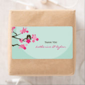 Cherry Blossoms lieben Vögel Hochzeit Danke-Label (Insitu)