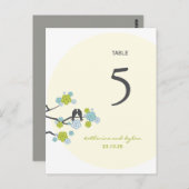 Cherry Blossoms Love Birds Hochzeit Tischnummer (Vorne/Hinten)