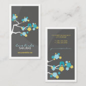 Cherry Blossoms Love Birds Sakura Blume Zweig Visitenkarte (Vorne/Hinten)