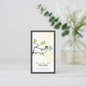 Cherry Blossoms Love Birds Sakura Flowers Branch Visitenkarte (Stehend Vorderseite)