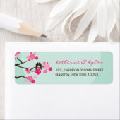 Cherry Blossoms Love Birds Wedding Address Labels (Insitu)