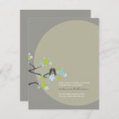 Cherry Blossoms Love Birds Wedding Card Einladung (Vorne/Hinten)
