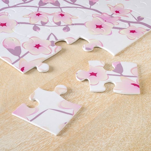 Cherry Blossoms Mandala Pink Puzzle (Seite)