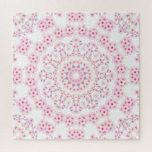Cherry Blossoms Mandala Pink Puzzle