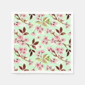 Cherry Blossoms Minze Hintergrund Napkins Serviette (Vorderseite)