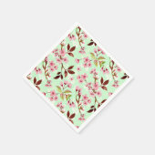 Cherry Blossoms Minze Hintergrund Napkins Serviette (Ecke)