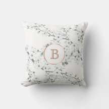Cherry Blossoms Minze White Rose Gold Monogramm