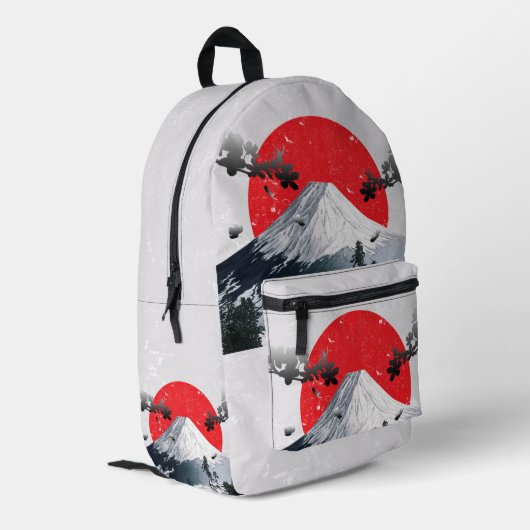 Cherry Blossoms Mount Fuji Japan Bedruckter Rucksack (Rückseitige Ecke links)