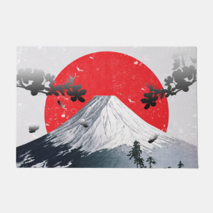 Cherry Blossoms Mount Fuji Japan Fußmatte