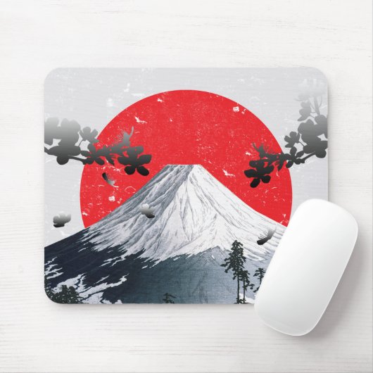 Cherry Blossoms Mount Fuji Japan Mousepad (Mit Mouse)