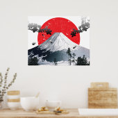 Cherry Blossoms Mount Fuji Japan Poster (Küche)