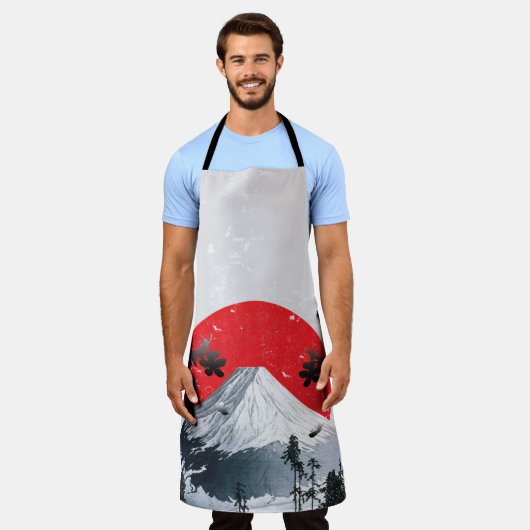 Cherry Blossoms Mount Fuji Japan Schürze (Getragen)