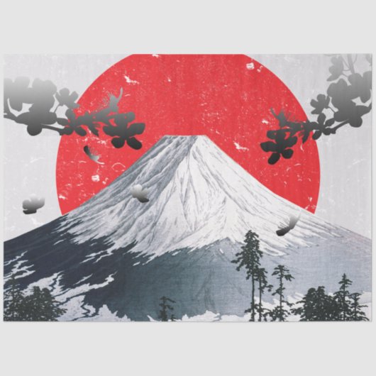 Cherry Blossoms Mount Fuji Japan Seidenpapier (Vorderseite)