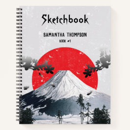 Cherry Blossoms Mount Fuji Japan Sketchbook Notizblock