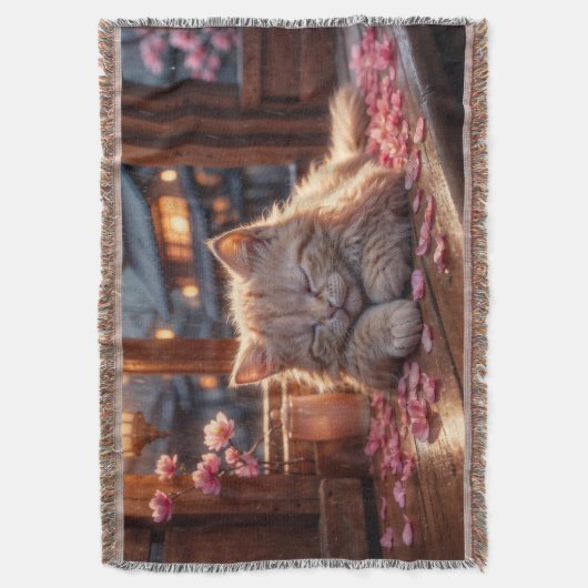 Cherry Blossoms Nickerchen Time Decke (Vorderseite Vertikal)