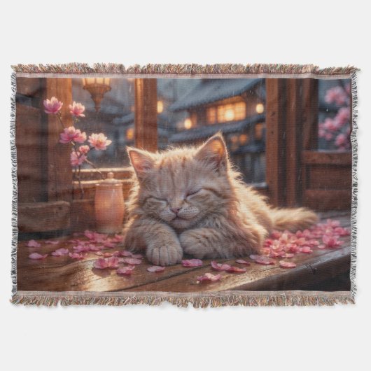 Cherry Blossoms Nickerchen Time Decke (Vorderseite)