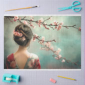 Cherry Blossoms Oriental Girl Seidenpapier (Basteln)