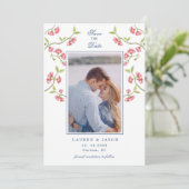 Cherry Blossoms Paare Foto Save the Date Einladung (Stehend Vorderseite)