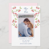 Cherry Blossoms Paare Foto Save the Date Einladung (Vorne/Hinten)