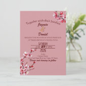 Cherry Blossoms Pastel Pink  Invitation Einladung (Stehend Vorderseite)