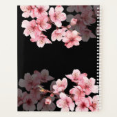 Cherry Blossoms Pink Black Custom Planer (Rückseite)