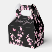Cherry Blossoms Pink Black Thank You Birthday Geschenkschachtel (Rückseite)