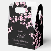 Cherry Blossoms Pink Black Thank You Birthday Geschenkschachtel (Geöffnet)