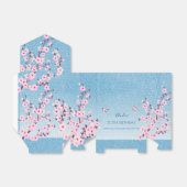 Cherry Blossoms Pink Blue Glitzer Vielen Dank Geschenkschachtel (Ungefaltet)