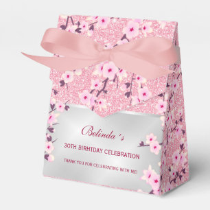 Cherry Blossoms Pink Glitzer Danke für Ihren Gebu Geschenkschachtel