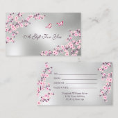 Cherry Blossoms Pink Silver Visitenkarte (Vorne/Hinten)