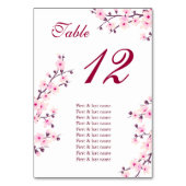 Cherry Blossoms Pink Wedding Guest Names Tischnummer (Rückseite)