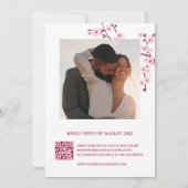 Cherry Blossoms Pink White Casual Wedding Einladung (Rückseite)