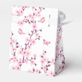 Cherry Blossoms Pink White Custom Wedding Geschenkschachtel (Rückseite)