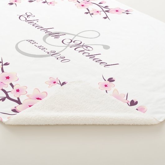 Cherry Blossoms Pink White Newlywings Save the Dat Sherpadecke (3/4)