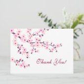 Cherry Blossoms Pink White Vielen Dank Dankeskarte (Stehend Vorderseite)