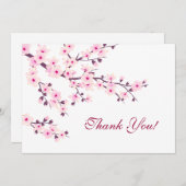 Cherry Blossoms Pink White Vielen Dank Dankeskarte (Vorne/Hinten)