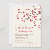 Cherry Blossoms Red Einladung (Vorderseite)