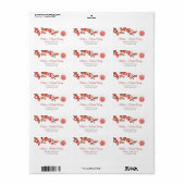 Cherry Blossoms Red White | Chinesische Hochzeit Adressaufkleber (Vorne)