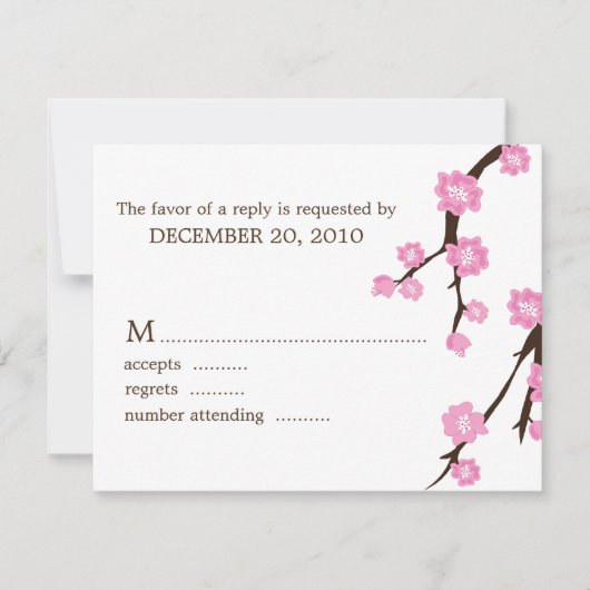 Cherry Blossoms Response Cards RSVP Karte (Vorderseite)