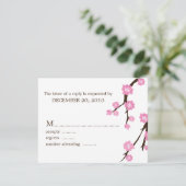 Cherry Blossoms Response Cards RSVP Karte (Stehend Vorderseite)