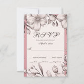 Cherry Blossoms Romantische Frühlingsblumenhochzei RSVP Karte (Vorderseite)