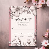 Cherry Blossoms Romantische Frühlingsblumenhochzei RSVP Karte