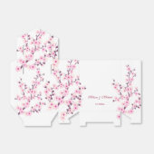 Cherry Blossoms Rosa Weiß | Custom Wedding Geschenkschachtel (Ungefaltet)