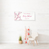 Cherry Blossoms Rosa Weiß | Kinderdusche Banner (Insitu)
