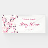 Cherry Blossoms Rosa Weiß | Kinderdusche Banner (Horizontal)