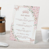 Cherry Blossoms Rose Gold Butterfets Bar Menu Sockelschild (In SItu)