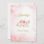 Cherry Blossoms Rose Gold Butterflies Süß 16 Einladung (Rückseite)