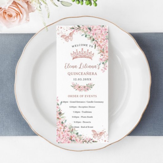 Cherry Blossoms Rose Gold Butterfly Programm